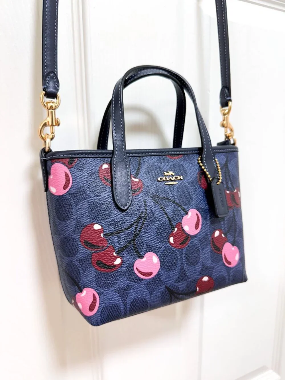 Coach City Mini Tote & Coin Purse Set Cherry Print
